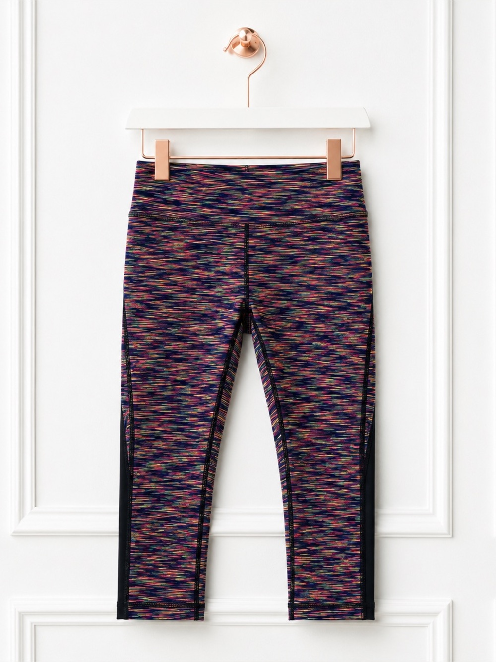 Zella Small Rainbow Space Dye Mesh Crop Activewear Yoga Workout Leggings